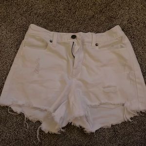aerie size xs unworn white jean shorts